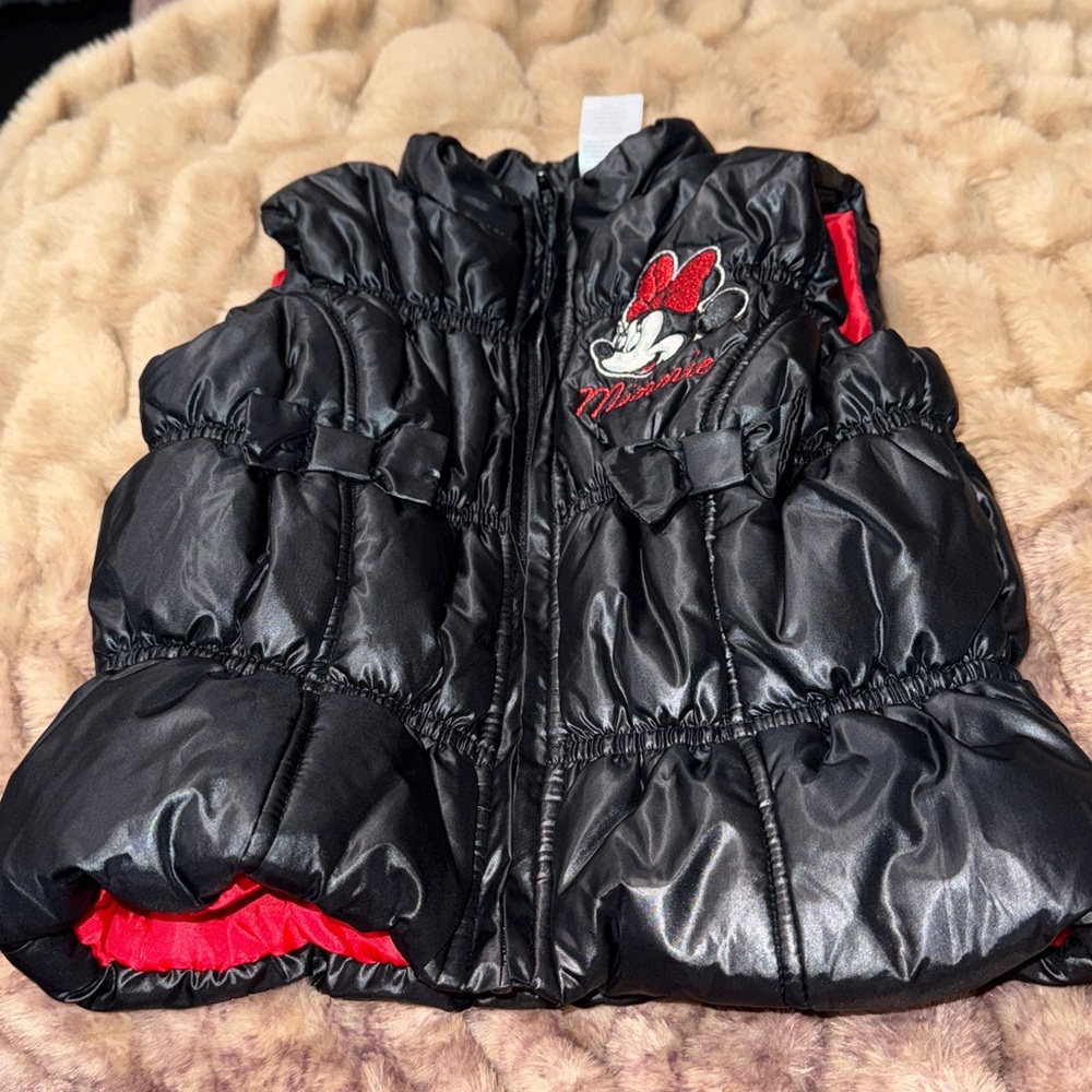 Disney Minnie Mouse Black and Red Puffer Vest for Kids